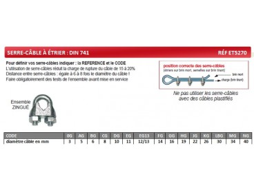 Serre-câble à étrier DIN 741