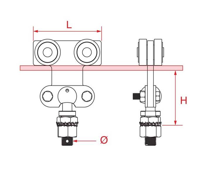 Chariot à rotule 4 galets (Type Q) - Galerie 1