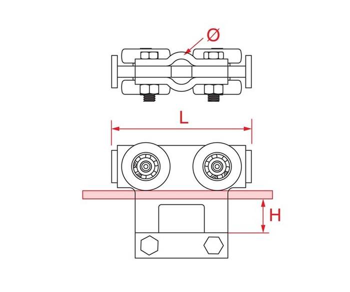 Chariot fixe 4 galets (Type C) - Galerie 1